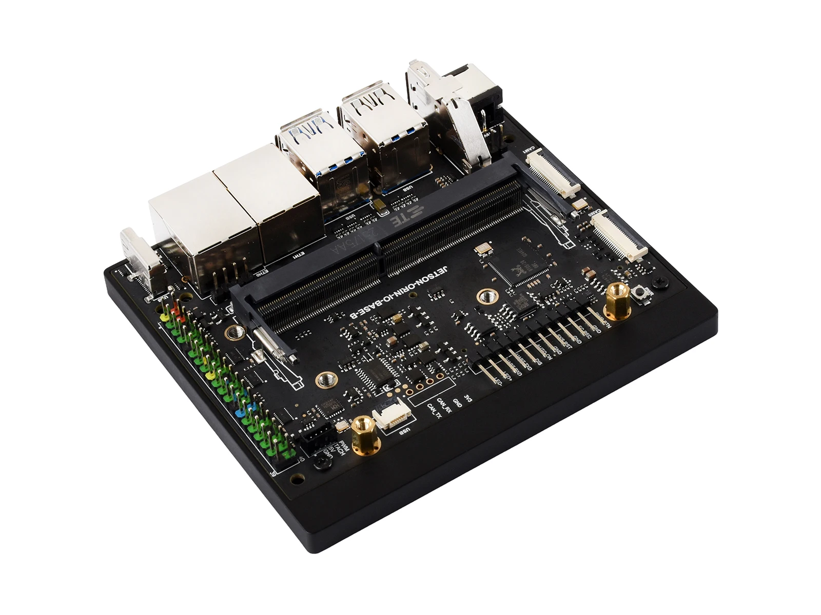 لوحة الناقل Jetson Orin Nano/NX IO Base B مع LAN مزدوج، Dual CSI، 7x USB، M.2 SSD ودعم WiFi لحوسبة AI Edge