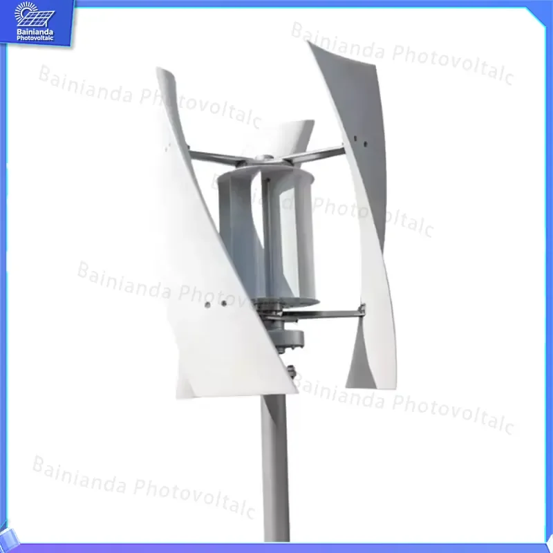 Vertical Axis Wind Turbine Generator 400W 12V 24V Hybrid Solar Wind Power System Home Garden Outdoor Remote Area Off Grid