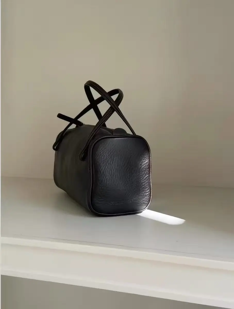 FIRMRANCH 2026 Autumn New Solid Color Minimalist Korean Niche Brand Cylindrical Design Mini Cute Women's Handbag