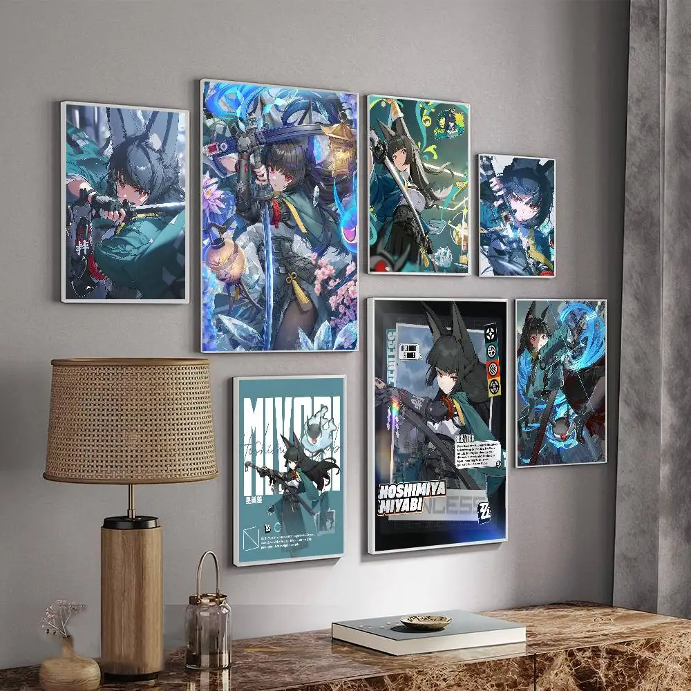 Zenless Zone Zero Hoshimi Miyabi Classic Anime Poster Waterproof Paper Sticker Coffee House Bar Room Wall Decor