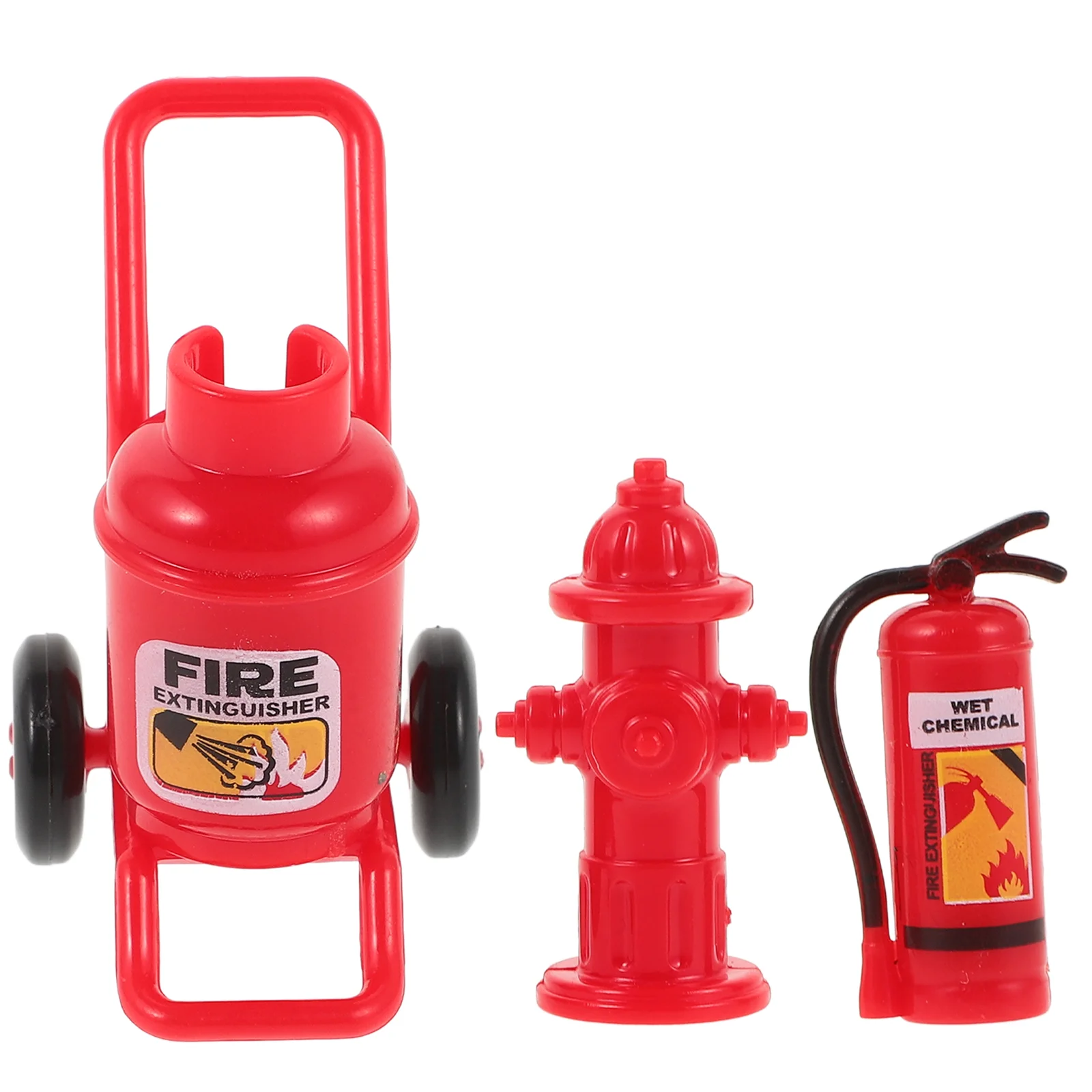 

Miniature Fire Extinguisher Gas Cylinder Hydrant 3 Piece Set Plastic Mini House Decor Supplies Craft Tools Miniature Outdoor