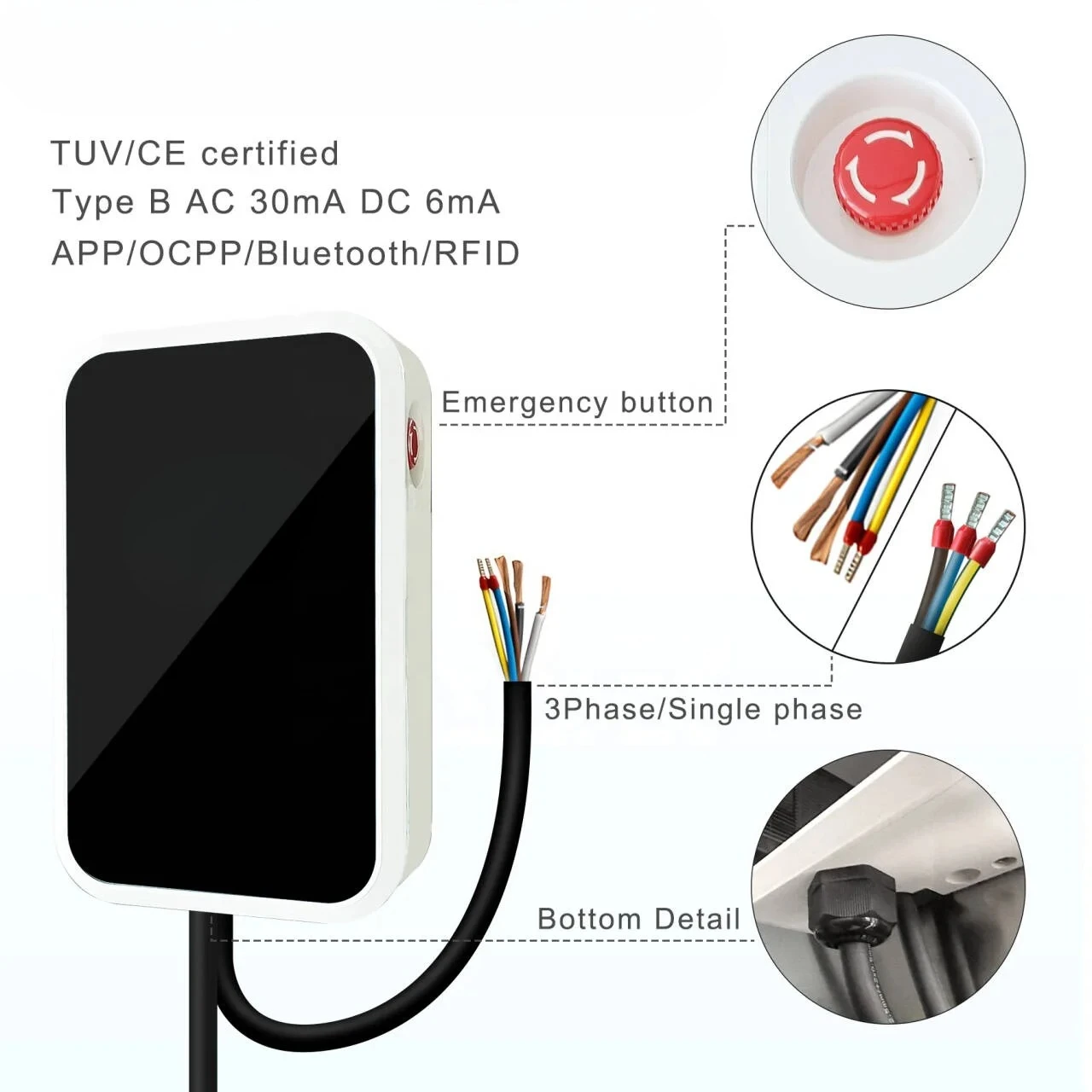2025 Hot Sale  11kW 16A Wallbox EV Charger with APP Control  Remote Charging for Android & IOS Electric Vehicles