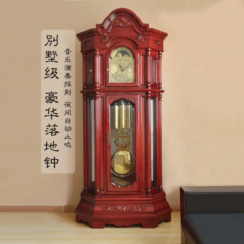 Movement European retro living room floor on the hour mechanical movement solid wood luxury Nordic clock