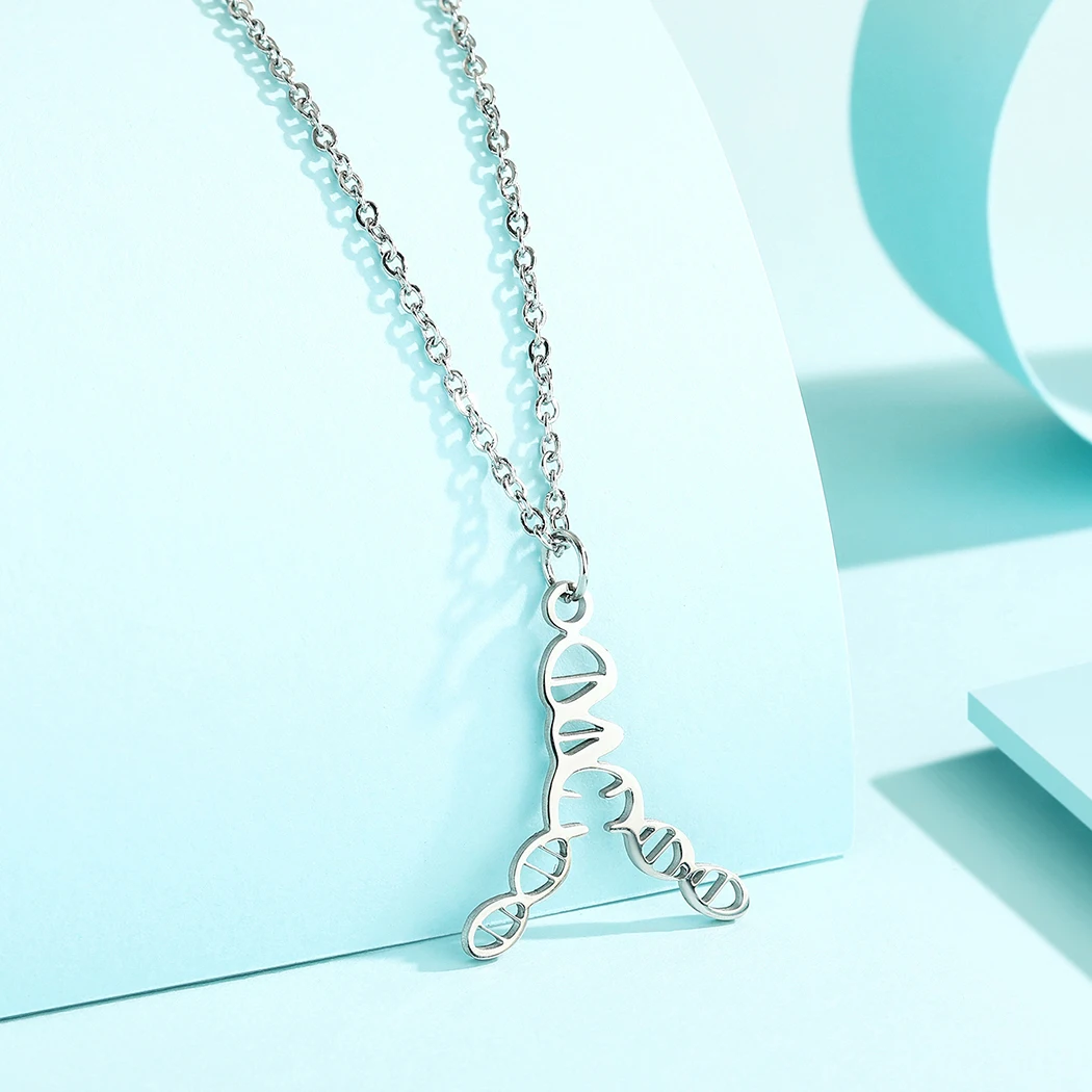 Kinitial Handmade Science DNA Stainless Steel Necklace For Women