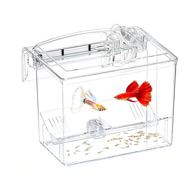 A25F-Baby Fish Breeding Box Clear Isolation Box Aquarium Hatchery Incubator External For Newborns Shrimp T4MC