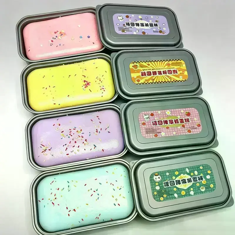 /GJ/Sticky Box Cake Slow Rising Squeeze Toy Ice Cream Box Sensory Fidget Toy Anti Stress Release Hand Relax Gift