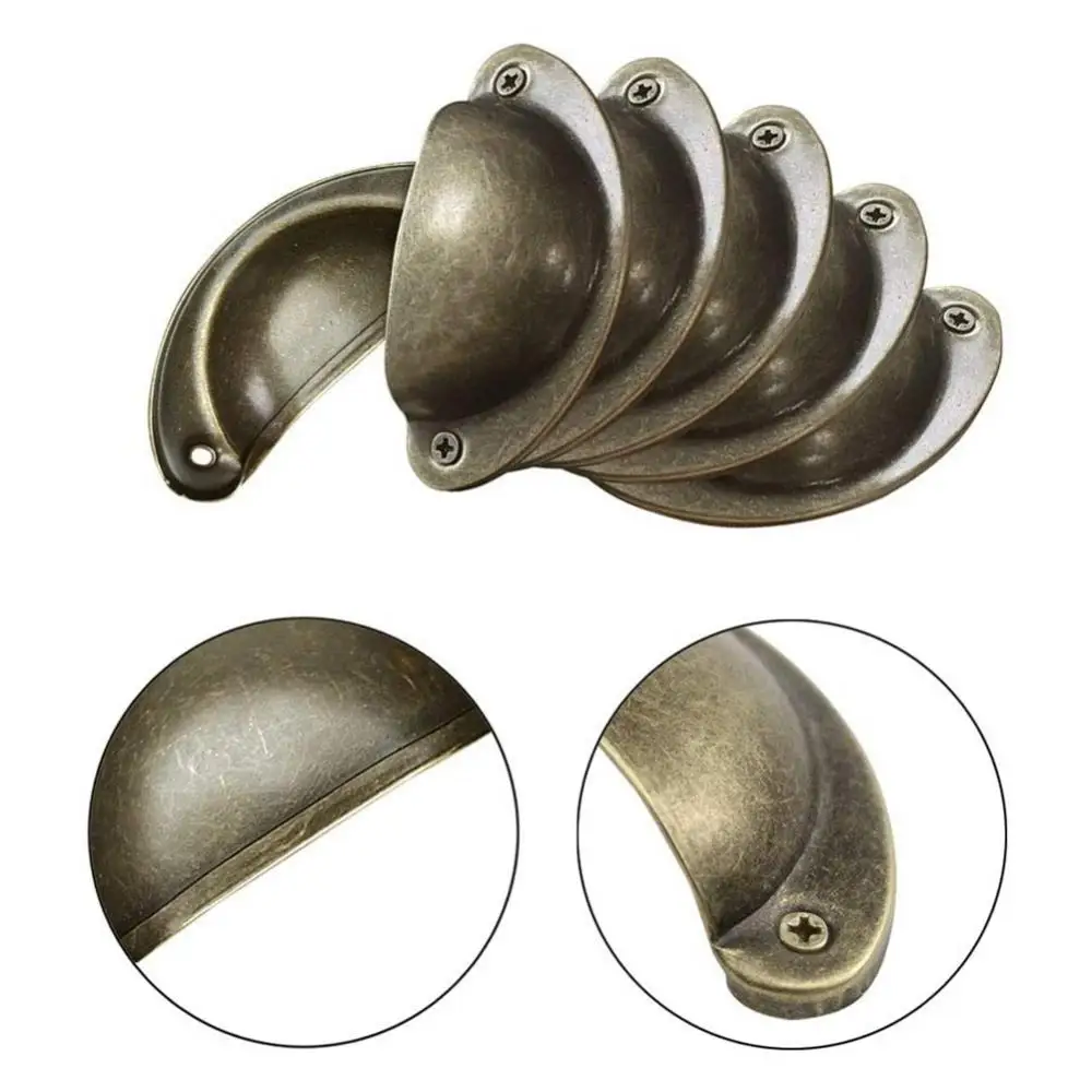 Pull Handle Handle Cabinet Pull 2Pcs Hardware 12Pcs/Set Vintage Shell Shaped Metal Handles Accessories