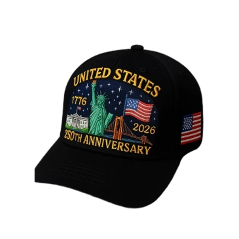 49MD Patriotic Themed 3D Printed Cotton Cap Celebrating 250Th Independence Year Comfortable Hat For Adults And Children