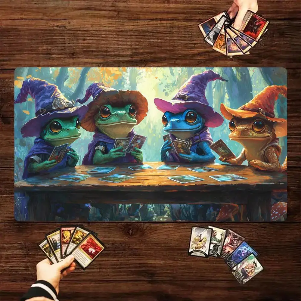 Frog Wizard Mouse Pad Mtg Playmat Large Desk Mat Gaming Mats Gamer  Accessories Keypad Expansion Pads Rubber Anti-slip Base