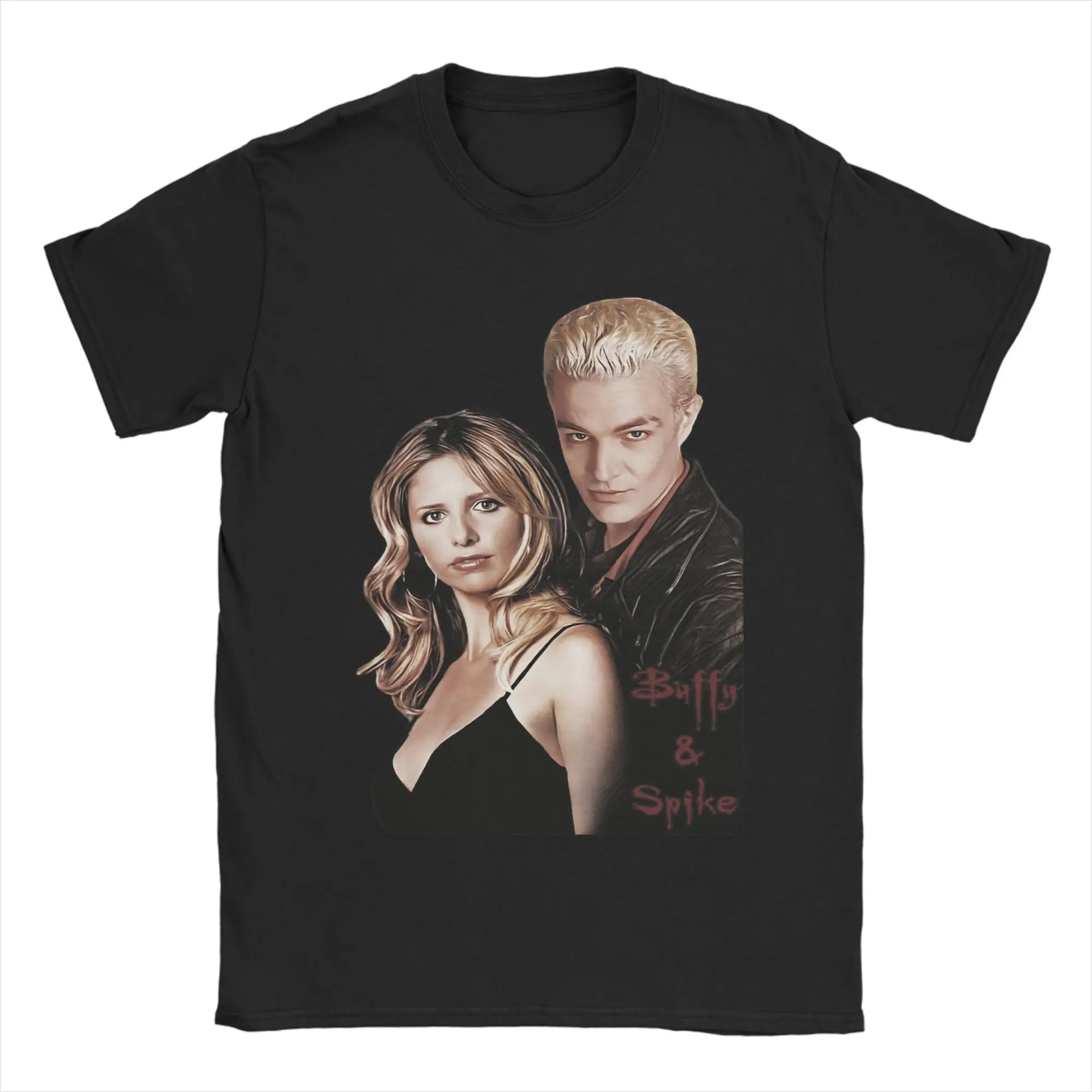 Buffy & Spike Vampire Slayer T Shirt  Popular T Shirts Short Sleeves Y2K Funny Tshirt Summer 100% Cotton Crew Neck Oversize Tees