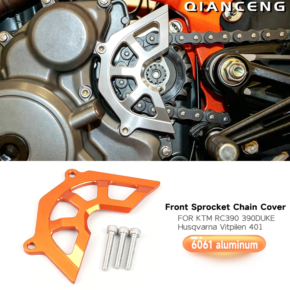Front Sprocket Cover Motor Accessories Chain Guard Protector FOR RC390 RC401 390DUKE Husqvarna Vitpilen 401 2017-2020