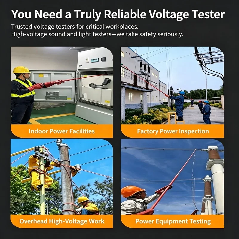 High-Pressure Electroscope with Sound and Light, Telescopic Alarm, Electrical 10kV Test Pencil