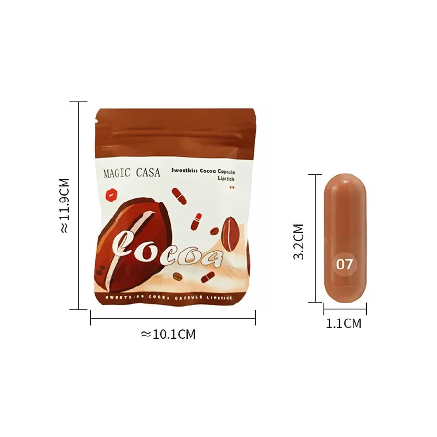 MAGIC CASA-Juego de pintalabios en cápsula, 10 colores, terciopelo mate, Natural, taza antiadherente de larga duración, Mini bálsamo labial resistente al agua, esmalte de labios DIY
