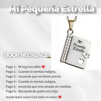 Spanish Book Necklace My Little Star Book Necklace For Daughter Son My Champion Stainless Steel Message Necklace Christmas Gifts
