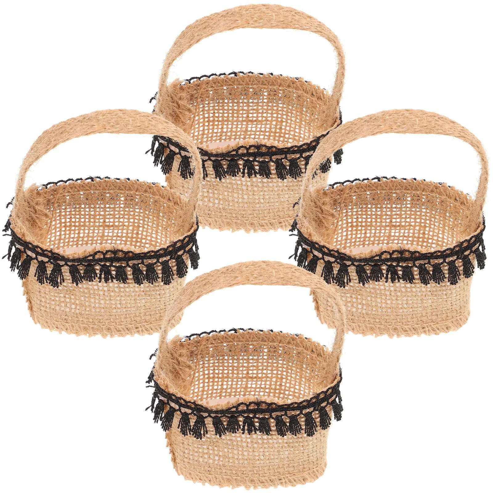 

4 Pcs Burlap Candy Bag Basket Bouquet Bags Diaper for Wedding Floral Flower Adornment Small Man