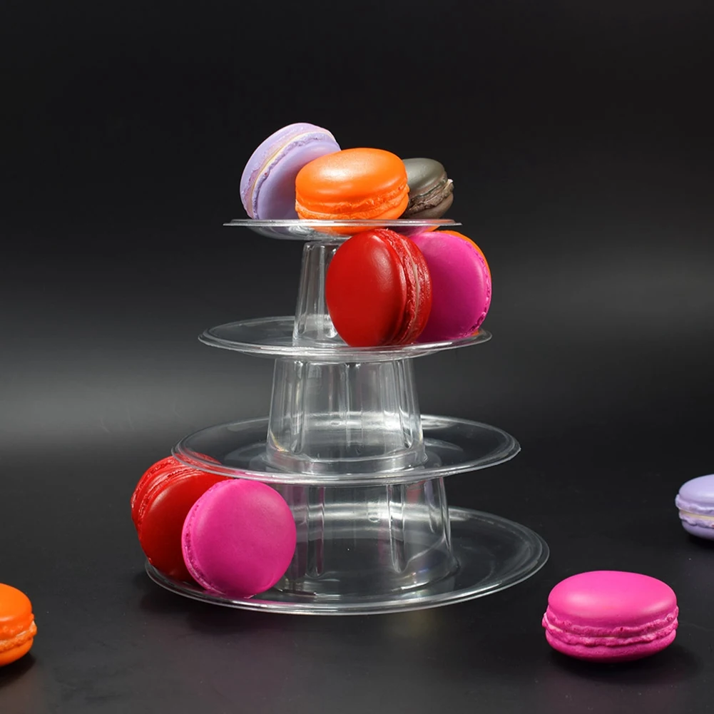HHTL Macarons Display Tower 4-Layer Cupcake Stand Food Display Stand Cake Stand Wedding Decoration Birthday Party Favor