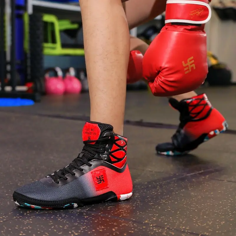 

Мужские профессиональные борцовские кроссовки 2026 года, высокие боксерские ботинки для мужчин, обувь для единоборств в помещении