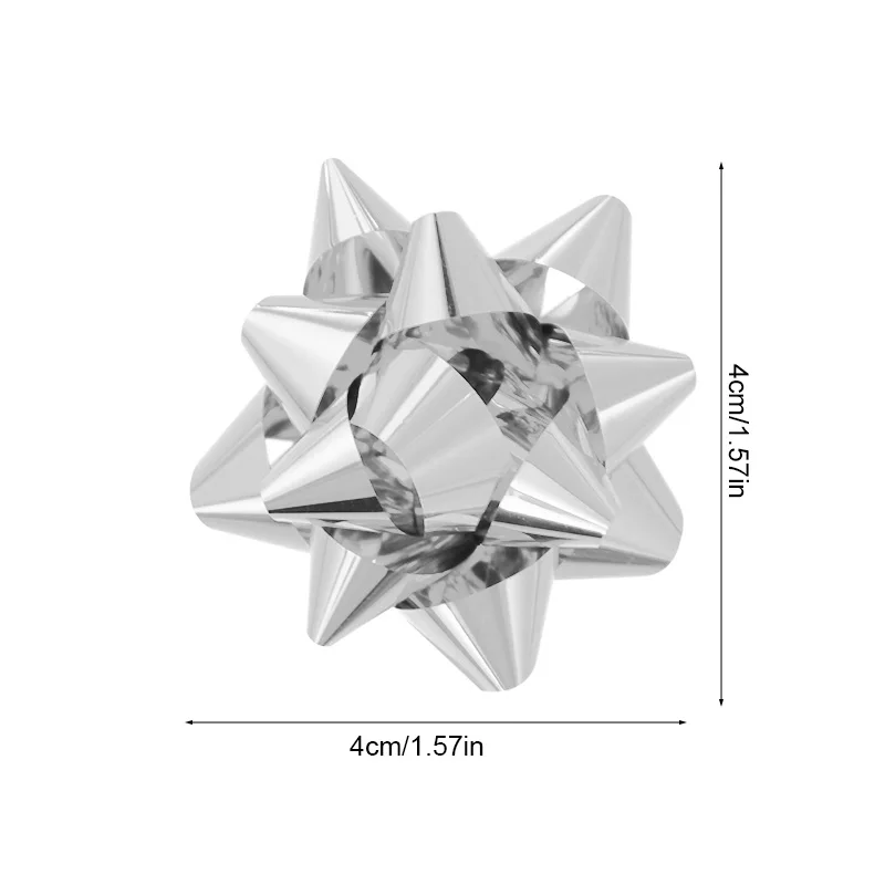 50/100pcs Christmas Ribbon Star Bows For Gife Wrapping Xmas Tree Ornaments Small 3D Christmas Bow Birthdays Wedding Decoration view 6