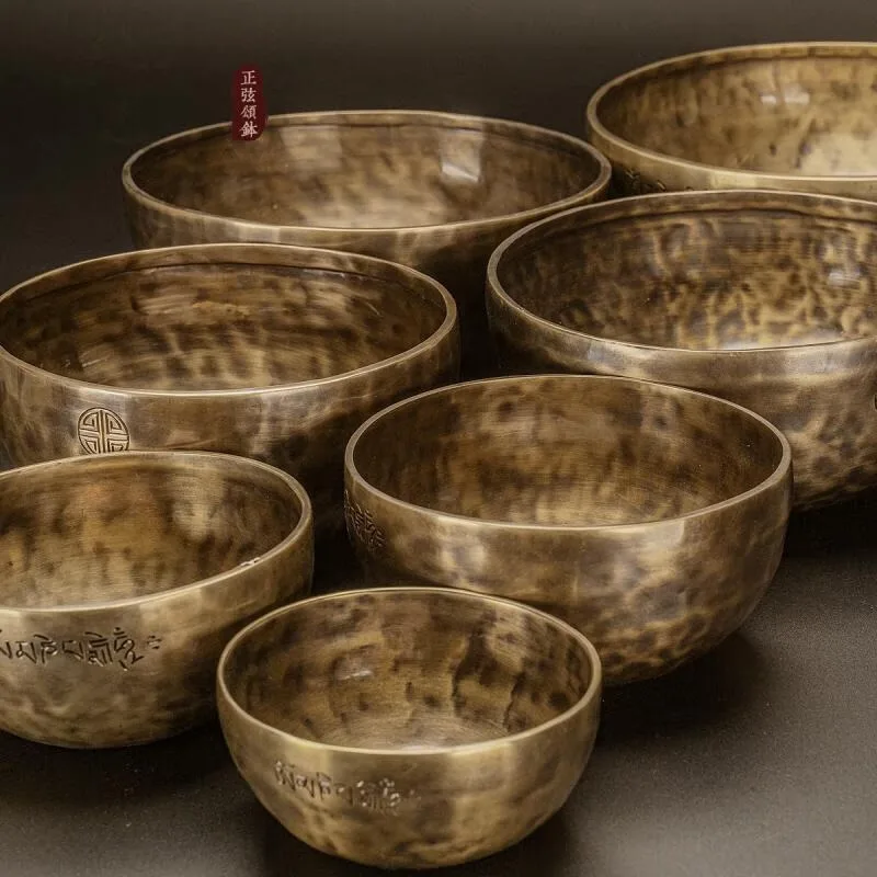 Nepal Handmade Buddha Bowl Sound Healing Instrument Original Tibetan Full Moon Bowl Decorative Yoga Meditation Accessories image 3