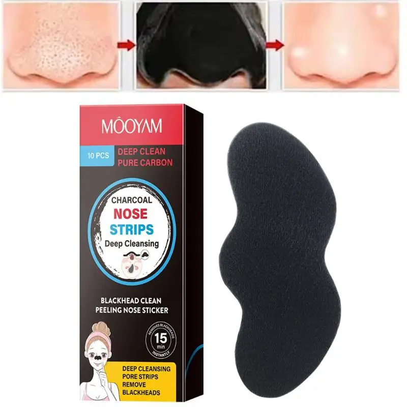 10Pcs Unisex Blackhead Remove Mask Peel Nasal Strips Deep Cleansing Shrink Pore Nose Black Head Remove Stickers Skin Care Mask
