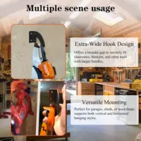 1/2 supports à outils, support mural pour tronçonneuse, support robuste pour tronçonneuse, organisateur mural, support métallique pour le rangement des outils, pour l'atelier, le garage, l'utilisation au jardin. 5