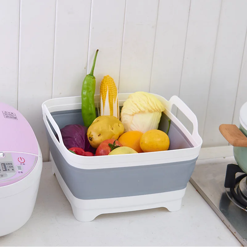 1pcs Kitchen Washing basket Fruit storage Kitchen drain Multi-function folding sink rack  For Caravan Boats Camper Car RV
