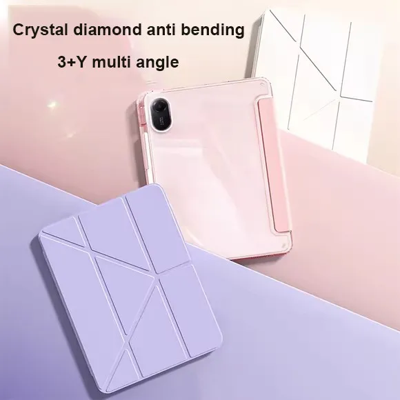 

Y-Folding Flip Protective Case For Xiaomi Redmi Pad 2 11inch 2025 Acrylic Clear Back Stand Tablet Cover