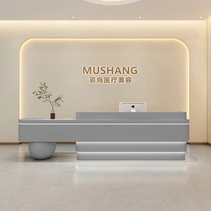 Checkout Hotel Reception Desk Advisory Cabinet Advisory Information Outdoor Reception Desk Modern Simple Bureau Meuble Furniture