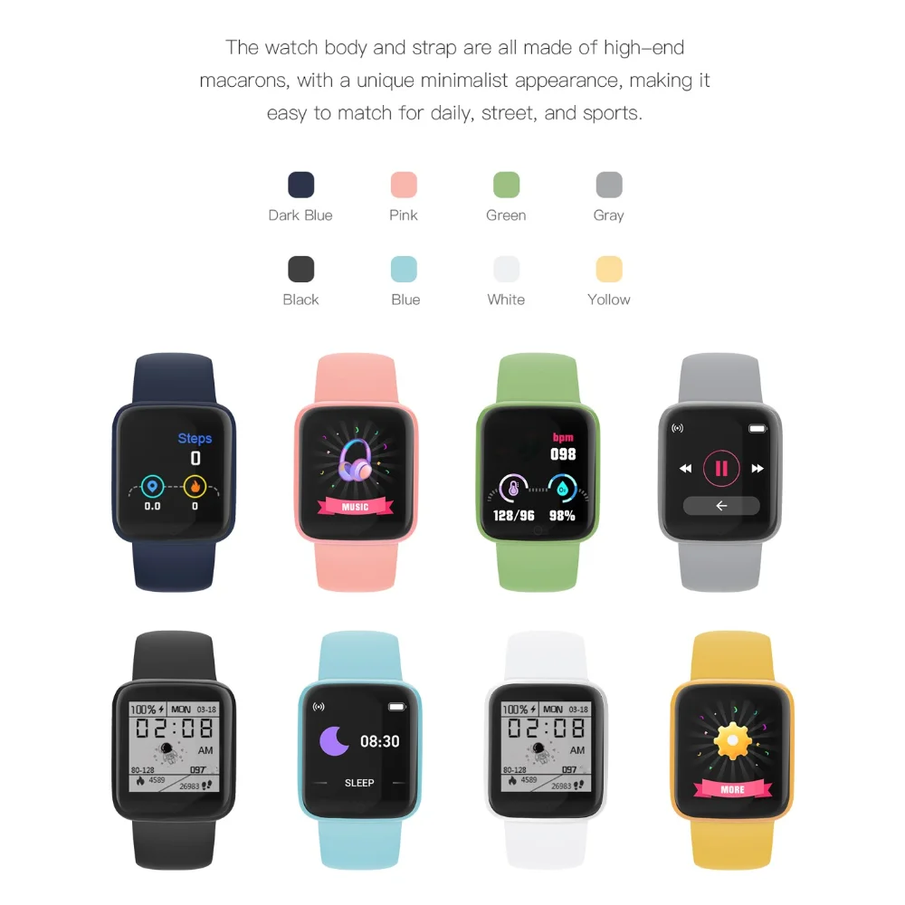 2022 어린이 스마트 워치 Smartwatch 소년 스마트 시계 학생 방수 피트니스 트래커 스마트 시계 소녀 시계