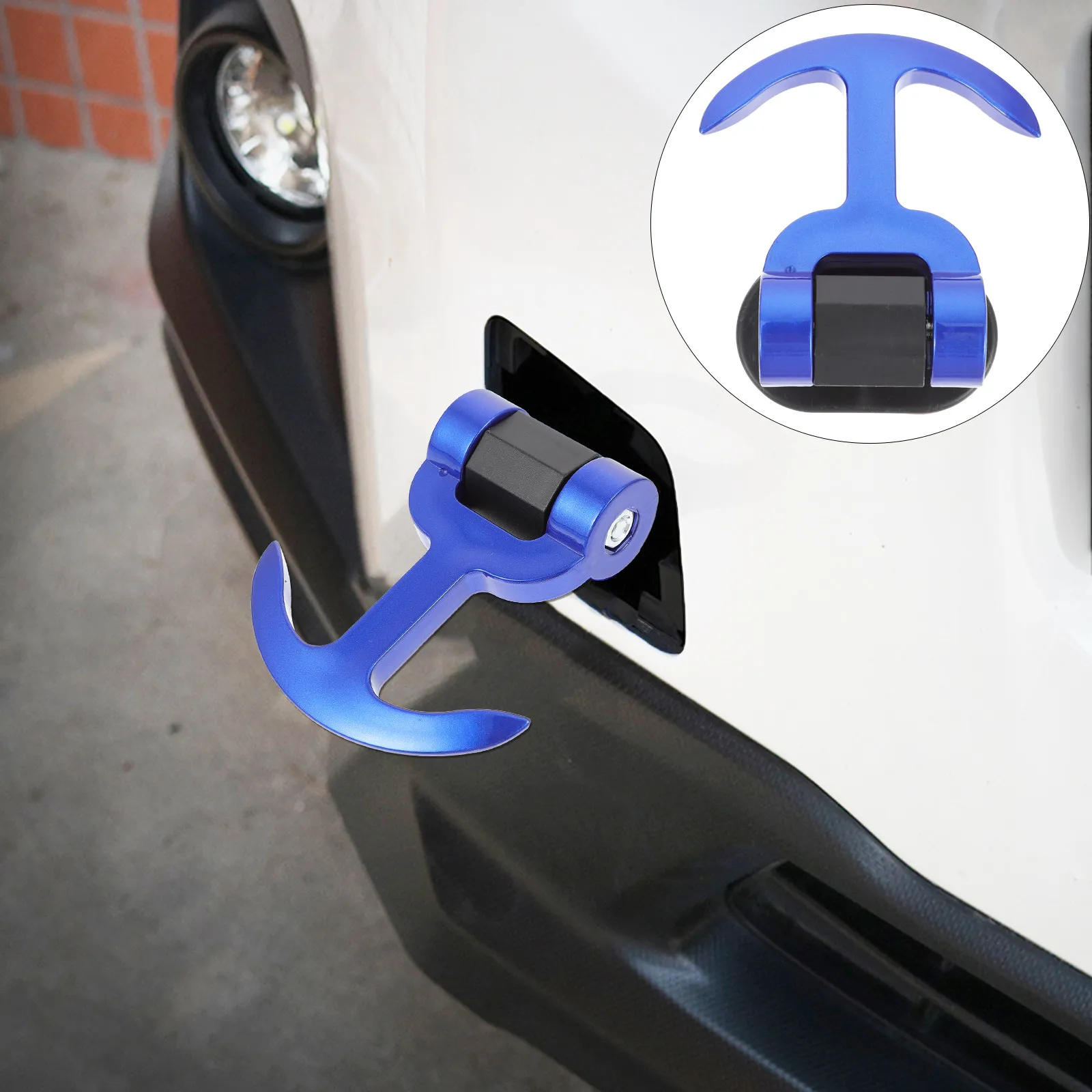 T-Shaped Car Tow Hook – Carbon Fiber ABS, Universal Front/Rear Towing Hook for Vehicle Recovery & Stylish Modification