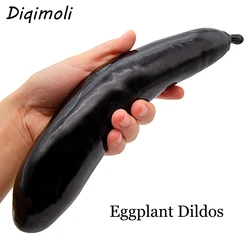 Eggplant Dildos Anal Plug Soft Penis Erotic Dick Butt Plug Stimulate Vagina Anus Phallus Masturbator Sex Toys for Women and Men