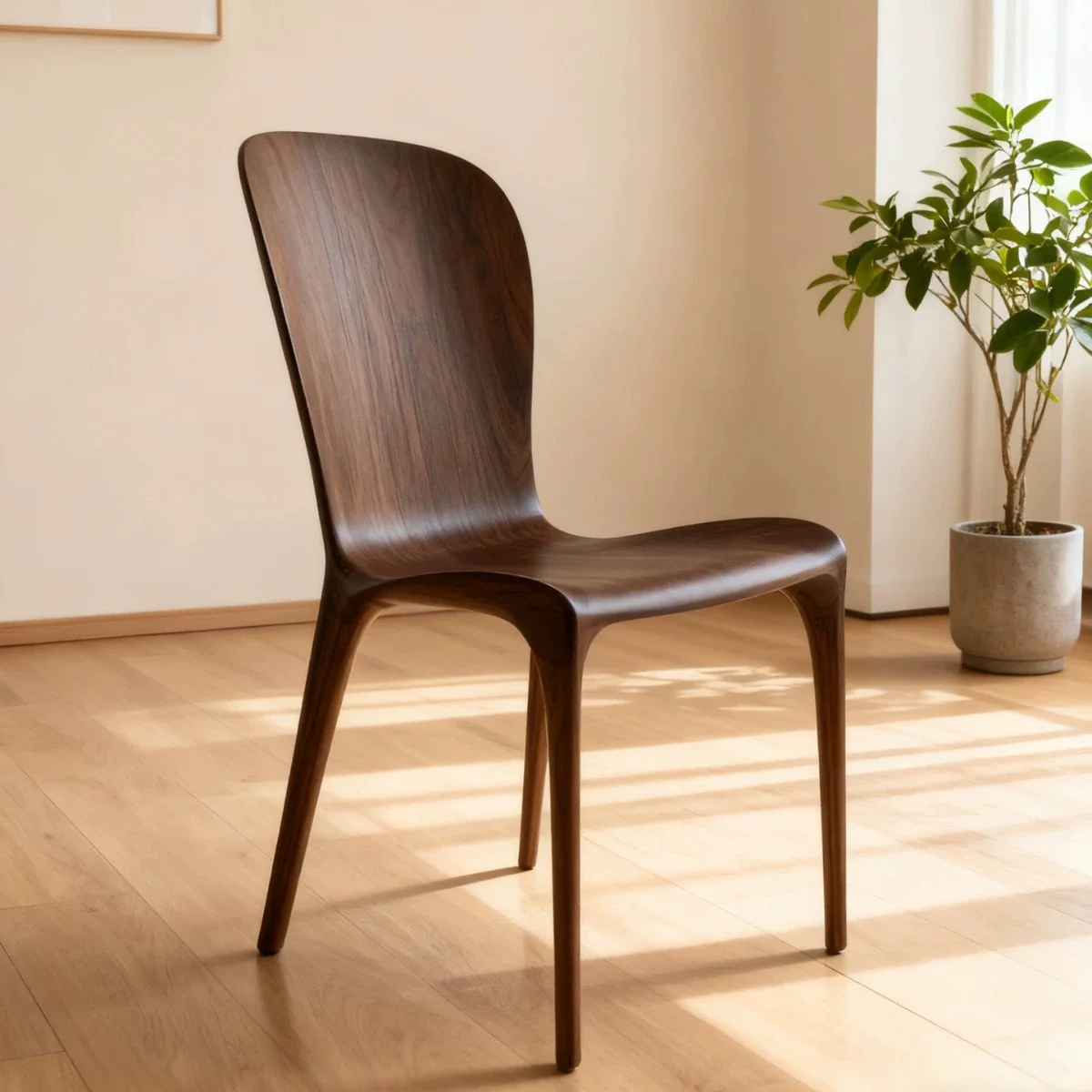 

Minimalist North American White Ash Wood Solid Furniture Chair Fully Mortise and Tenon Walnut Wood Chair with Backrest