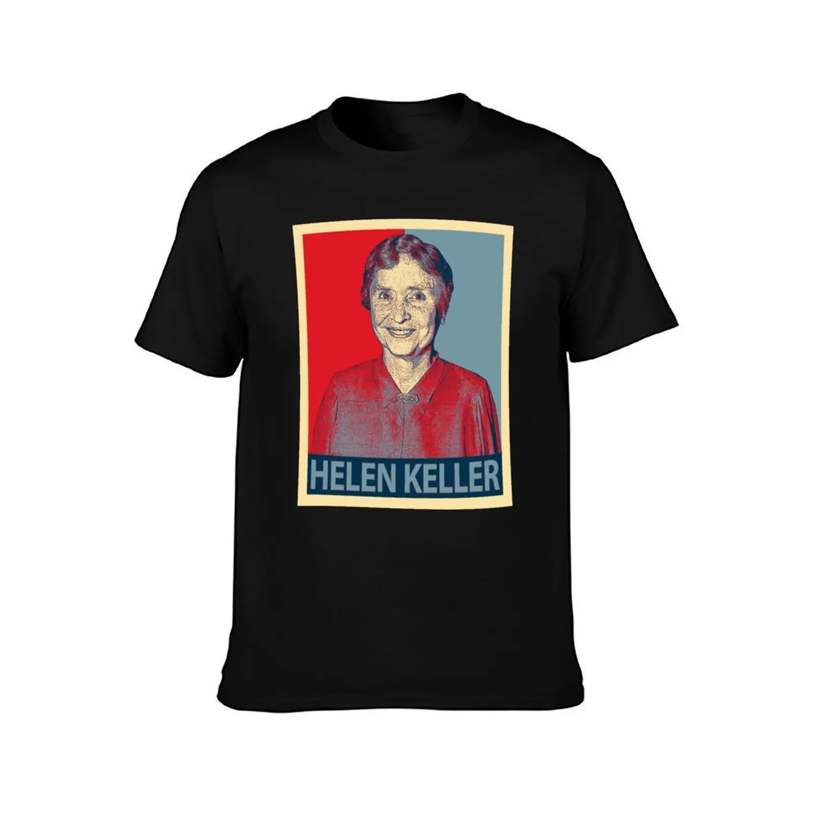 helen keller T-Shirt, Summer Casual Cotton Tee, Oversized Streetwear Tops, Vintage Graphic Print, Loose Fit Short Sleeve