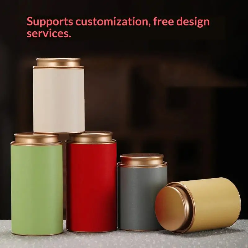 Mini Tea Caddy Sealed Storage Paper Tank Portable Travel Tea Boxes Tea Tin Containers Coffee Canister Kitchen Spice Candy Jar