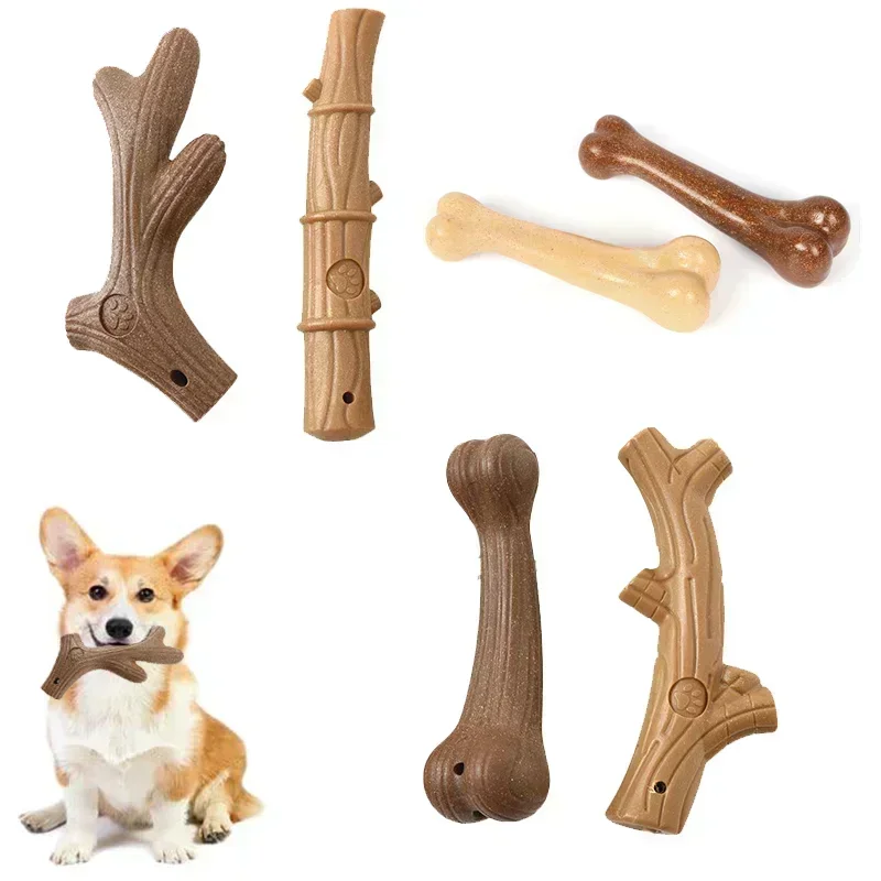 Pine Wood Deer Antlers Dog Chew Toys for Aggressive Chewers Dog Chewing Stick Indestructible Tough Durable Pet Dog Toys Gift