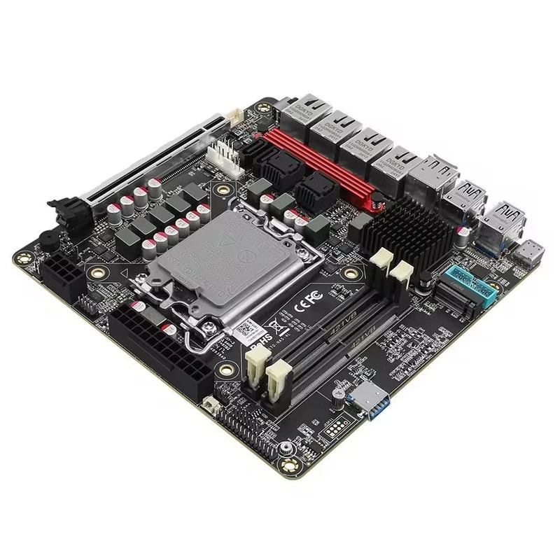 Материнская плата NAS Q670 Intel vPro Max 6 * NVMe 6 * SATA3.0 12/13/14th Gen LGA1700 PCIE5.0x16 2 * DDR5 4*2,5G LAN брандмауэр ITX материнская плата