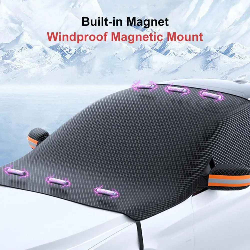 Magnetic Car Windshield Cover Thickened Three-window Half Protector Cover Winter Ice Snow Dust Frost Guard UV Protector