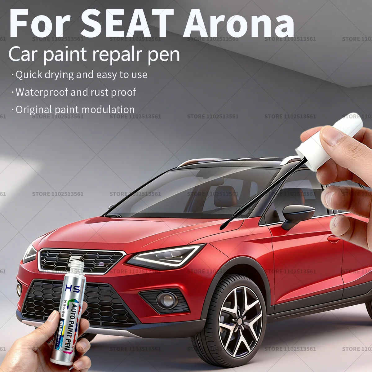 Paint Repair Pen Touch Up Scratch Remover DIY Car Accessories For SEAT Arona Desire Red Midnight Black Fiord Blue Gray White