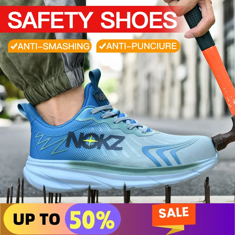 Work Safety Boots Men Women Sneakers Outdoor Light Breathable Comfortable Steel Toe Work Safety Shoes Protective Anti-puncture