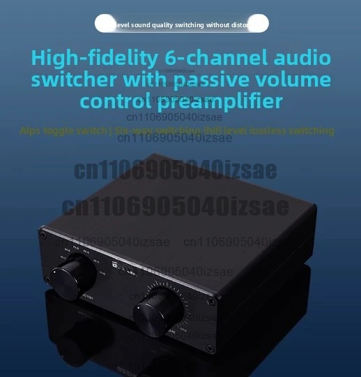 High-Fidelity Zero Loss 4-Channel Audio Signal Input Switcher 4-to-1 Passive Preamp Signal Controller