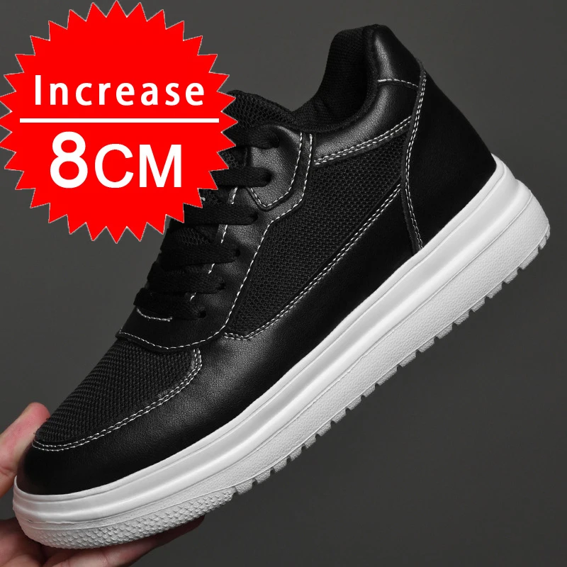 Genuine Leather Heightening Elevator Shoes Height Increase Shoes Men Height Insole 8CM Men Sneakers Sport zapatos para hombre
