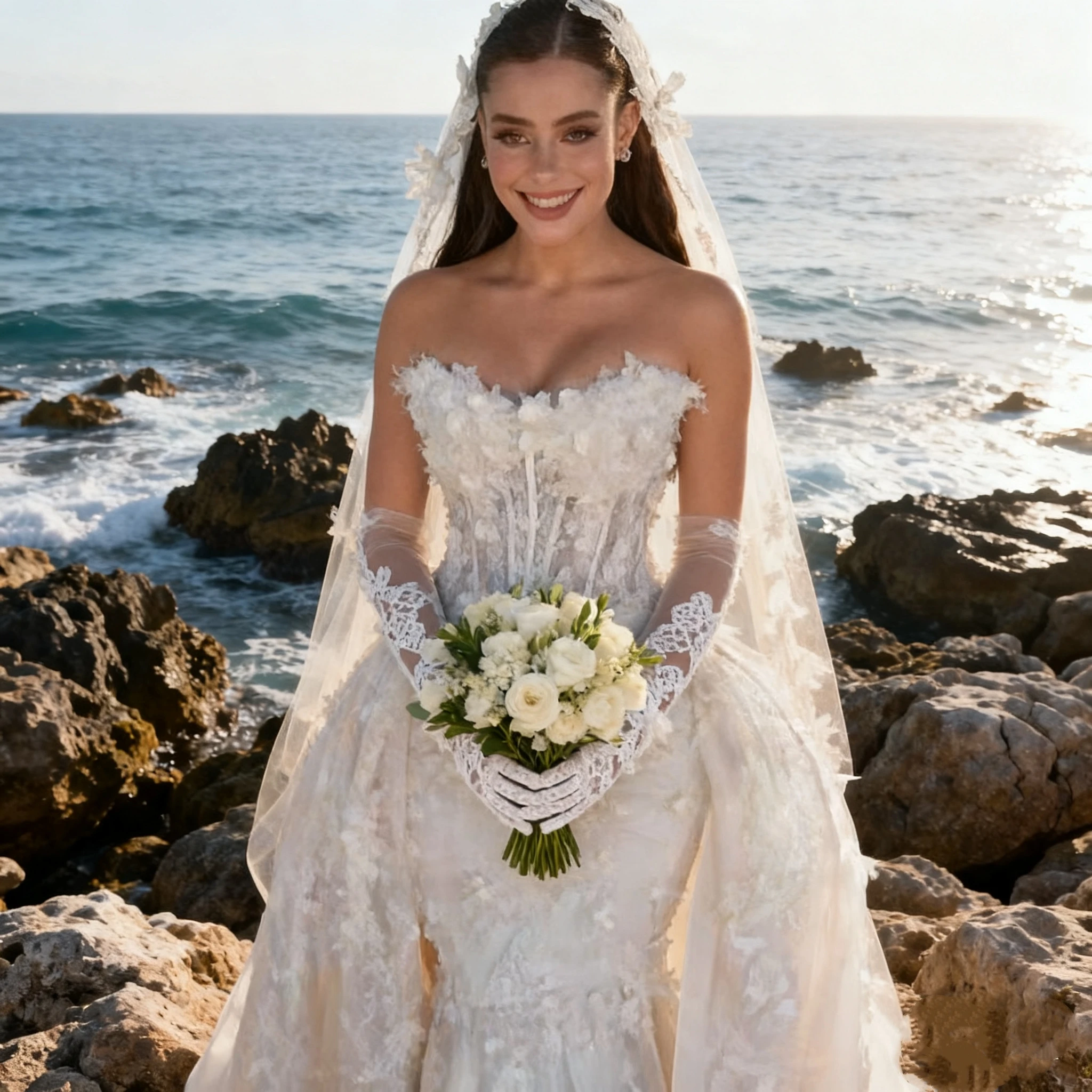 Aedmgh Mermaid Sexy Wedding Dresses Strapless Vestido De Novia Lace 3D Flowers Detachable Train Vintage Custom Made Bridal Gown