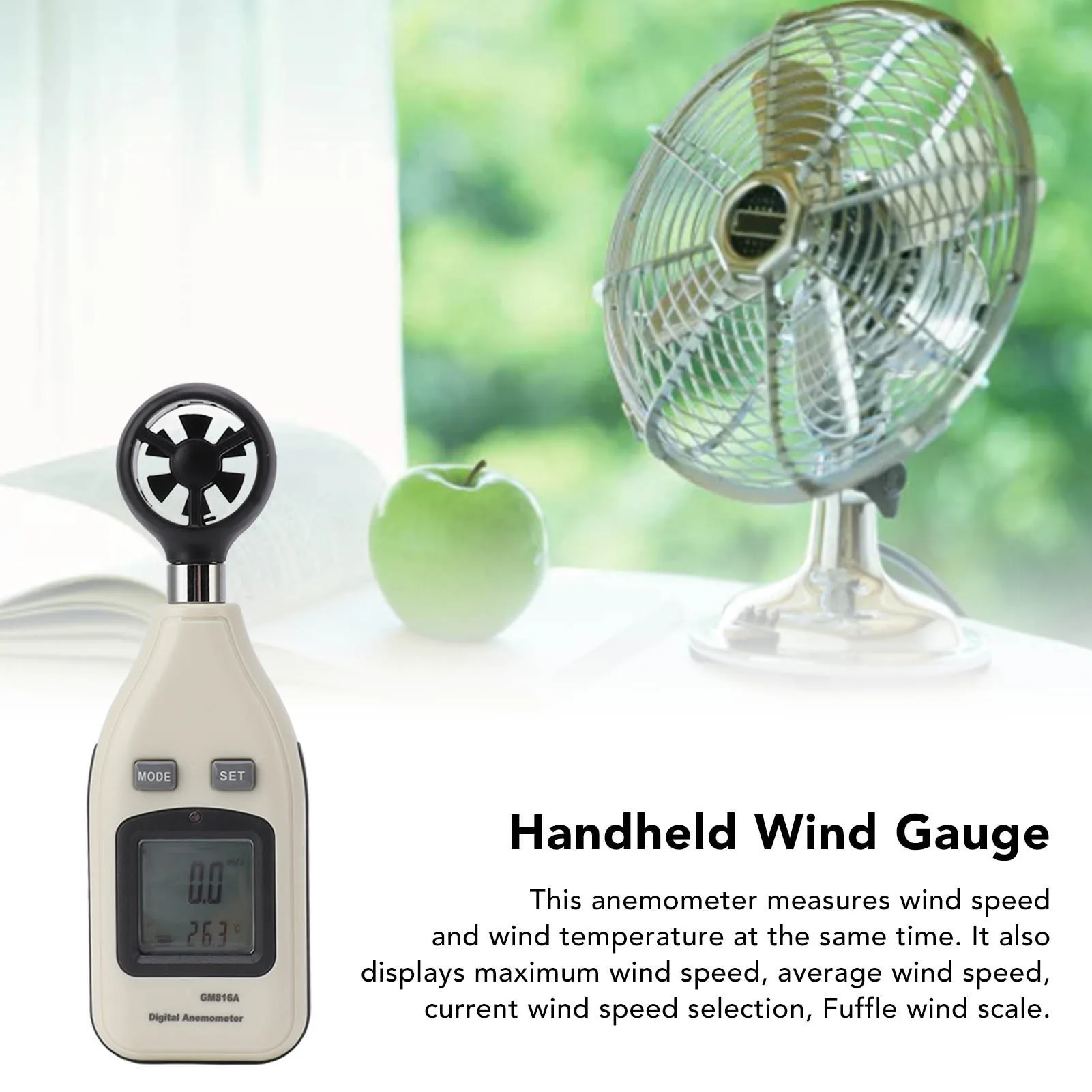Sailing -10 To 45 14 F To 113 F Digital Anemometer Anemometer Handheld Wind Gauge Backlit LCD Max Avg Current Readings