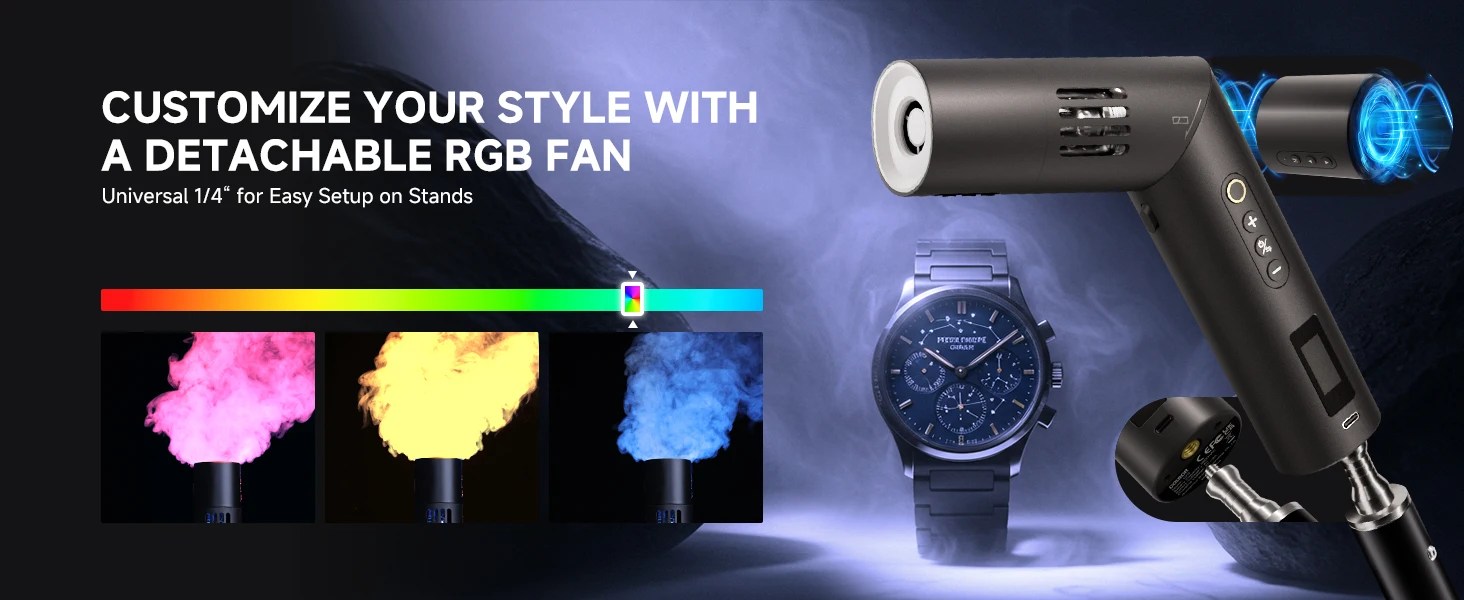 【EU LAGER】COLBOR CF5 Tragbare Nebelmaschine 40W Mini Handheld Rauchmaschine Wiederaufladbarer Nebelgenerator für Fotografie Halloween Cosplay – Detail 11