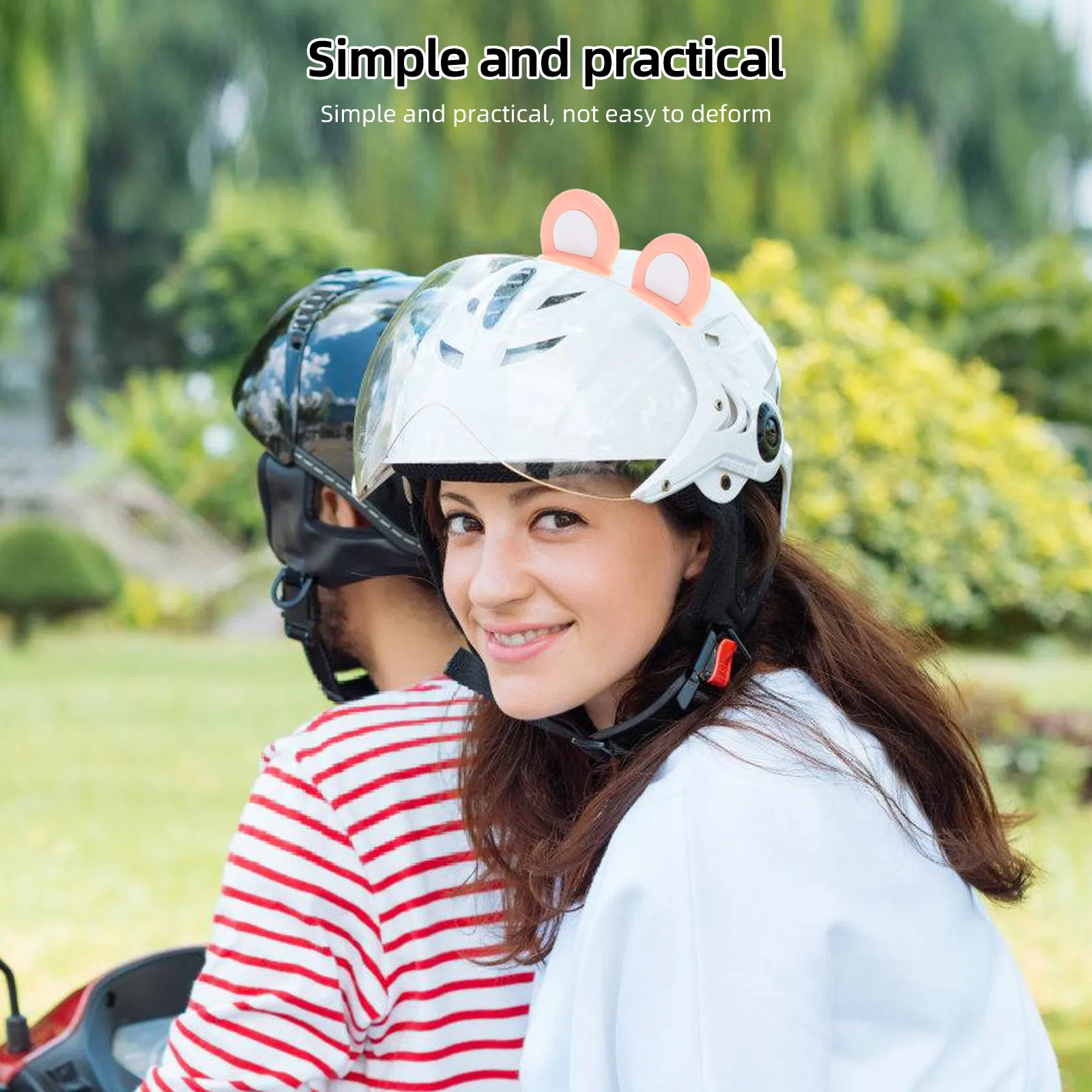 

1Pair Bear Ear Stickers Cute Creative Horns Decorations for Electric Bike Motorcycle Helmets Adorable Accessories
