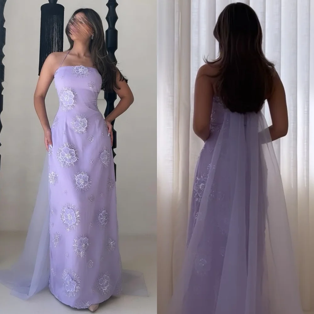 

Customized Retro Pastrol Jersey Handmade Flower Pleat Straight Halter Long Dresses Bespoke Occasion Dresses Sizes Available Sexy