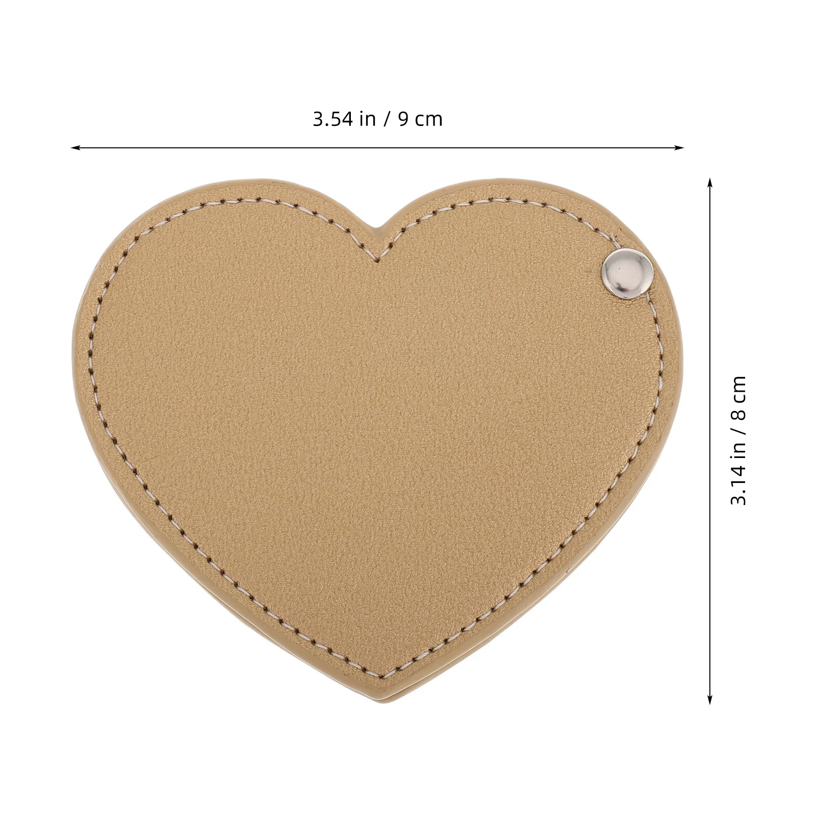 Contenitore per specchio a forma di cuore da campeggio compatto per borse da tasca carine da donna che utilizzano piccoli specchi