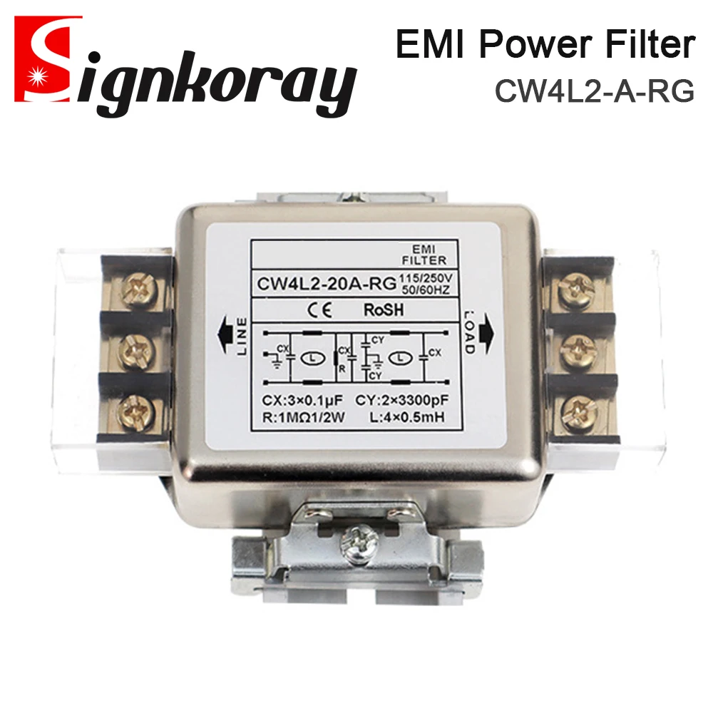 SignkoRay-filtro de potencia EMI, purificación de interferencias monofásica, CW4L2-A-RG, CA 220V