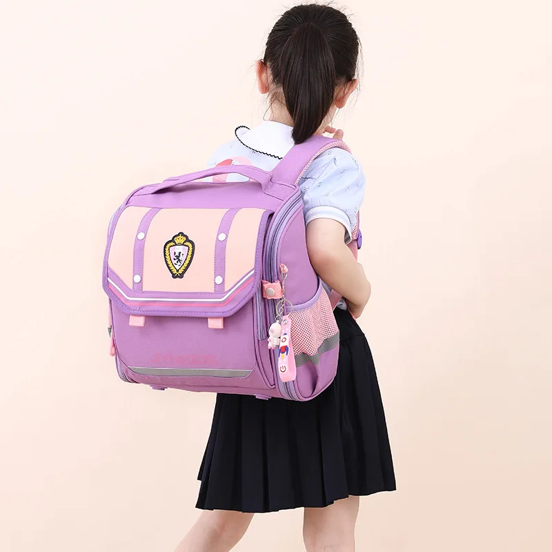 Kids Fashion Aristocratic Academy Orthopedics School Backpack Children High Capacity Schoolbag For Boys Girls All Open Space Bag