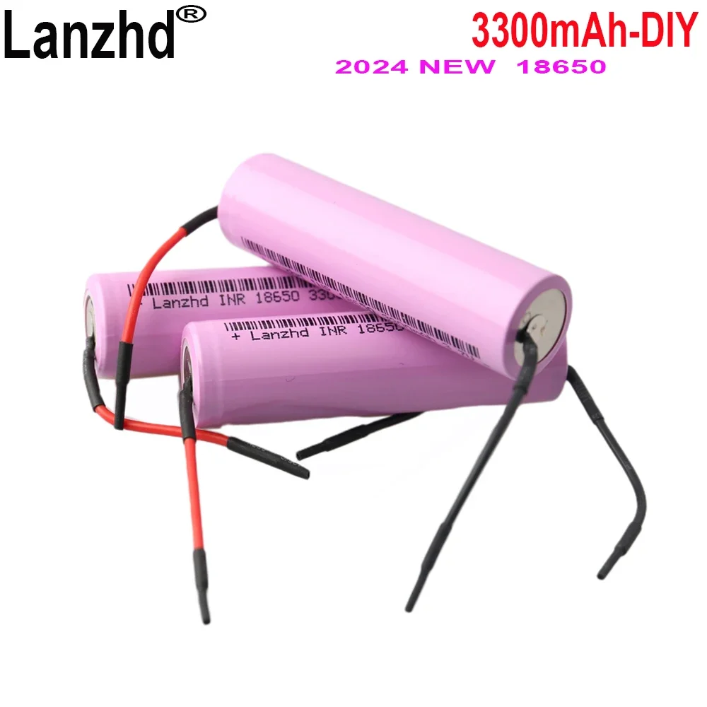 

8pcs 2024 NEW welding battery DIY Nickel 18650 3.7v batteries lithium Li ion 3300mAh For Battery pack 12V 24V